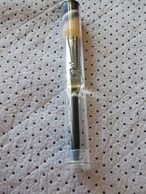 Large lt Cosmetic Makeup Brush in Clear Tube - Black Handle, Silver Ferrule